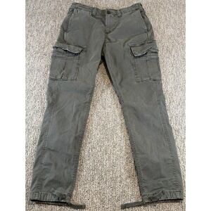 American Eagle Green Cargo Pant Joggers Size 29x27 Bottom Drawstrings‎